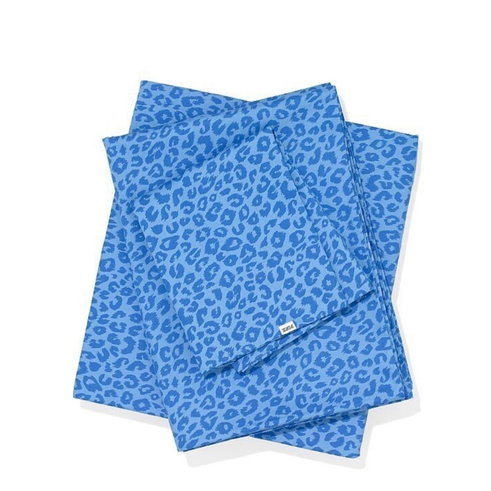 Victoria’s Secret PINK Blue Animal Print Sheets NIP FULL